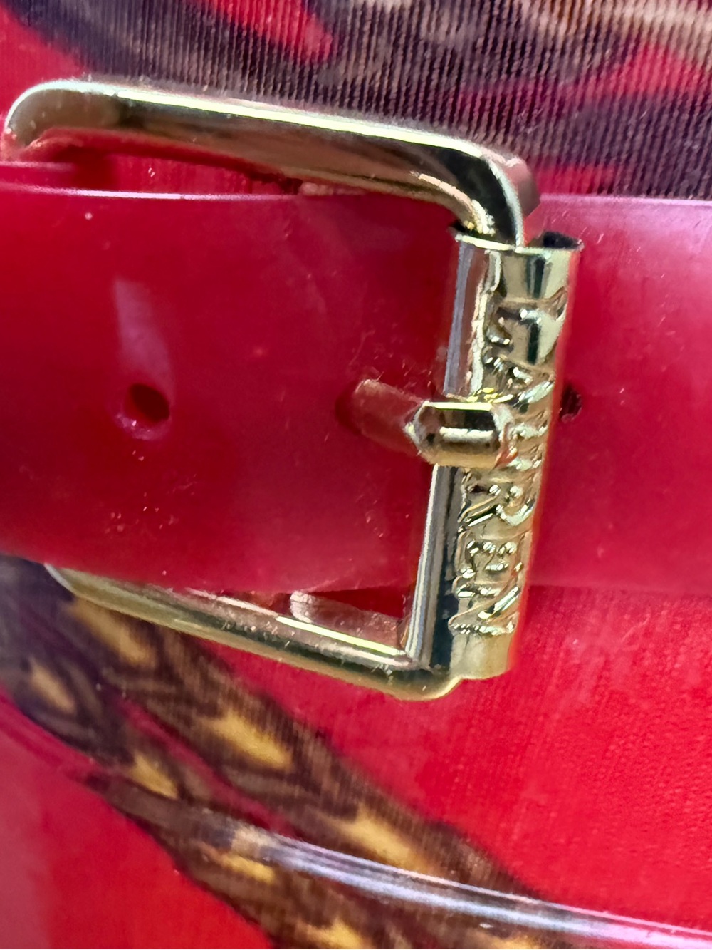 Lauren Ralph Lauren Red Equestrian Chain Print Rain Boots Size 7 - Picture 3 of 10